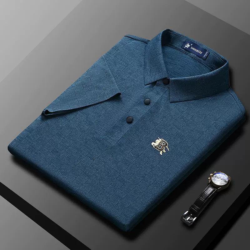 Importé - T-Shirt Polo Homme Slim Décontracté Manches courtes En Soie