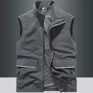 Importé - Chemise Pull Homme Style Gilet Multi-Poches Sans Manches