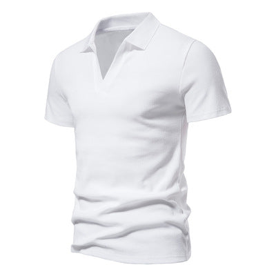 Importé - T-Shirt Polo Coton Hommes Décontractés Col V