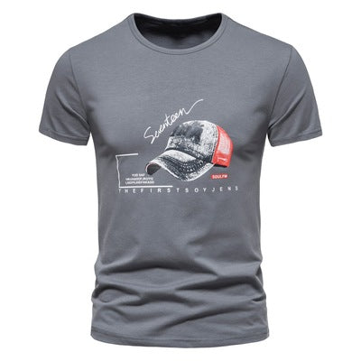 Importé - T-Shirt Col Rond Hommes Décontractés Manches Courtes En Coton