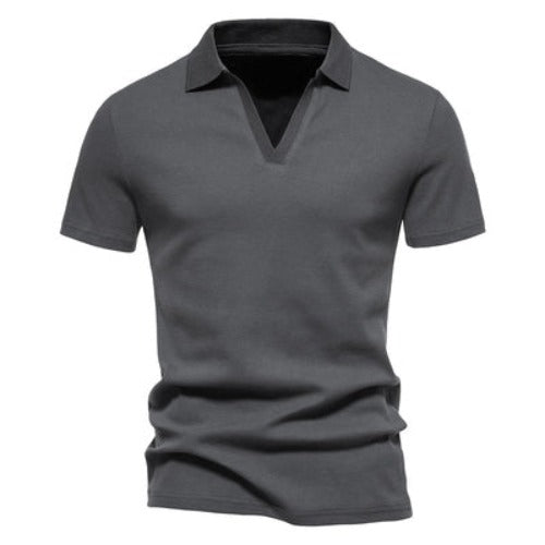 Importé - T-Shirt Polo Coton Hommes Décontractés Col V