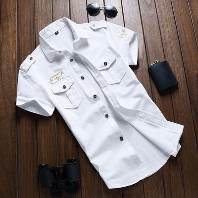 Importé - Chemise Homme Décontracté A Manches Courtes Coton 100 %