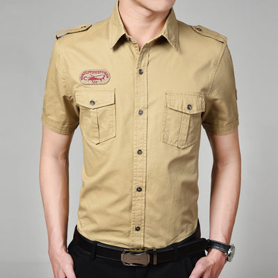 Importé - Chemise Homme Décontracté A Manches Courtes Coton 100 %