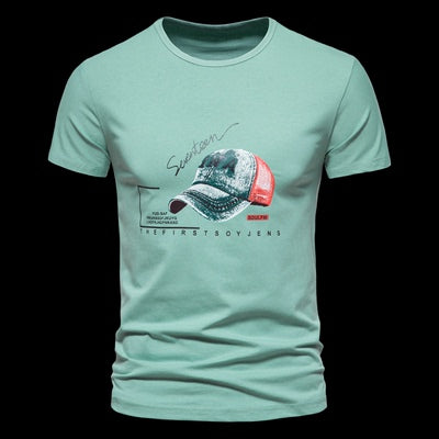 Importé - T-Shirt Col Rond Hommes Décontractés Manches Courtes En Coton