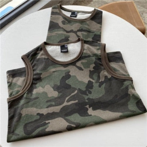 Importé - T-Shirt Gilet Camouflage Homme Décontracté