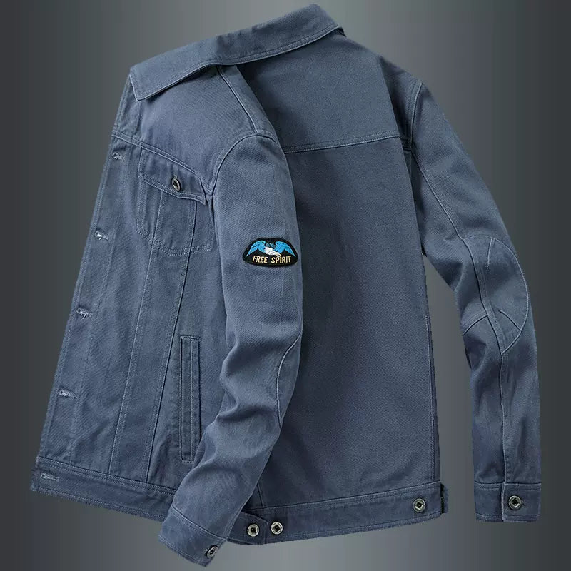 Importé - Jacket Pur Coton Jean Slim Homme Manches Longues