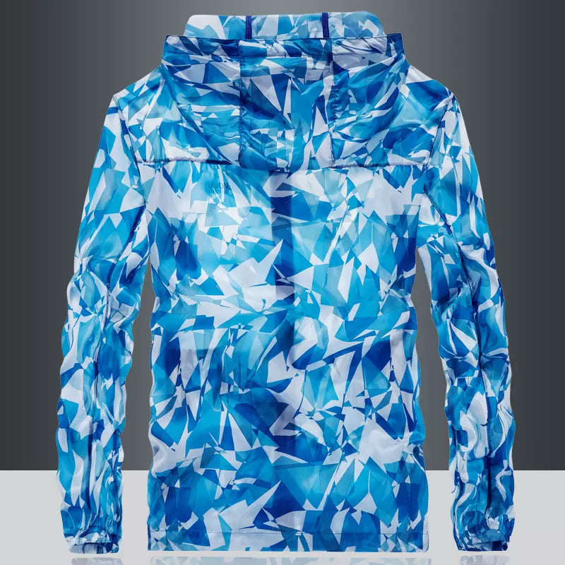 Importé - Pull Sport Homme Protection Solaire Ultra-Mince En Soie A Capuche