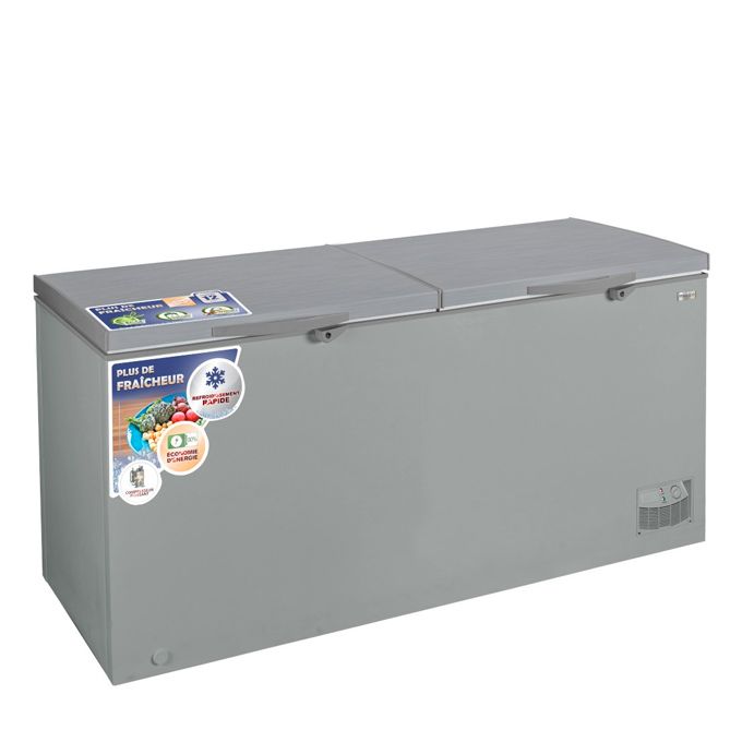 NASCO CONGÉLATEUR HORIZONTAL - NAS-1200FL-DD-DS - DARK SILVER - 2 PORTES - 2 PANIERS - 800LT NET - 220-240V