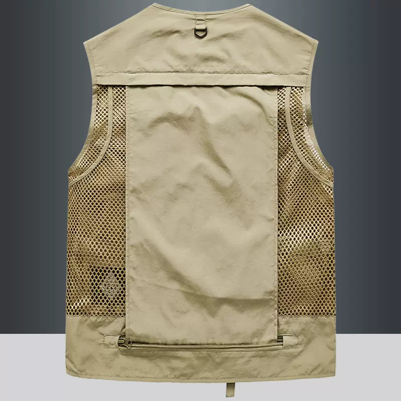 Importé - Giletl Homme En Mailles Multi-Poches Avec sac Sans Manches