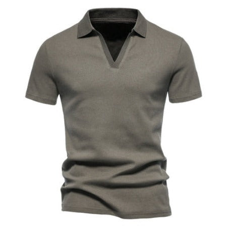 Importé - T-Shirt Polo Coton Hommes Décontractés Col V