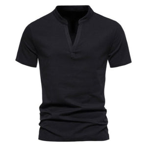 Importé - T-Shirt Sport Hommes Décontractés Col V Manches Courtes En Coton