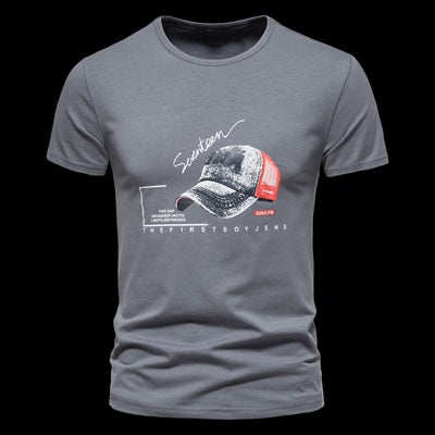 Importé - T-Shirt Col Rond Hommes Décontractés Manches Courtes En Coton