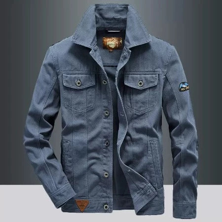 Importé - Jacket Pur Coton Jean Slim Homme Manches Longues