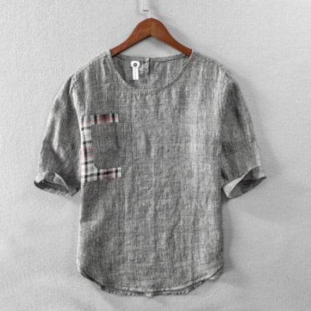 Importé - Chemise en Coton Lin Décontractée Homme Manches Courtes