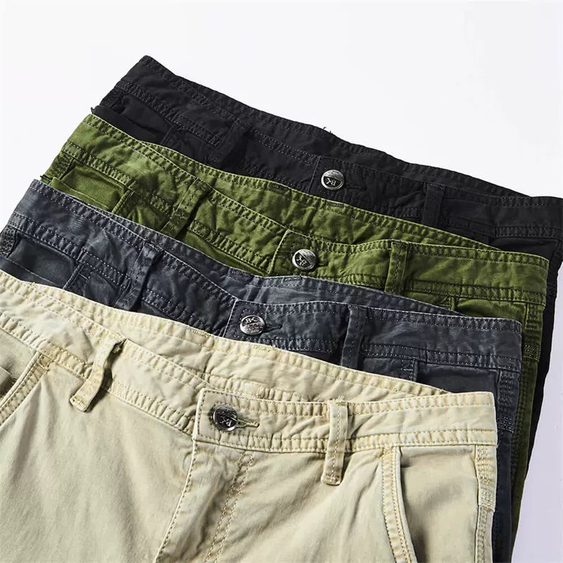Importé - Pantalon Cargo Homme Pur Coton Slim Décontracté