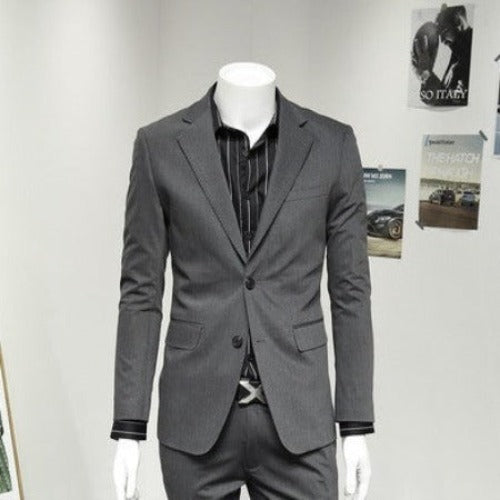 Importé - Ensemble Costume Gris Slim Fit Homme 2 Pièces 2 Boutons