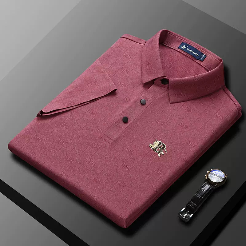 Importé - T-Shirt Polo Homme Slim Décontracté Manches courtes En Soie