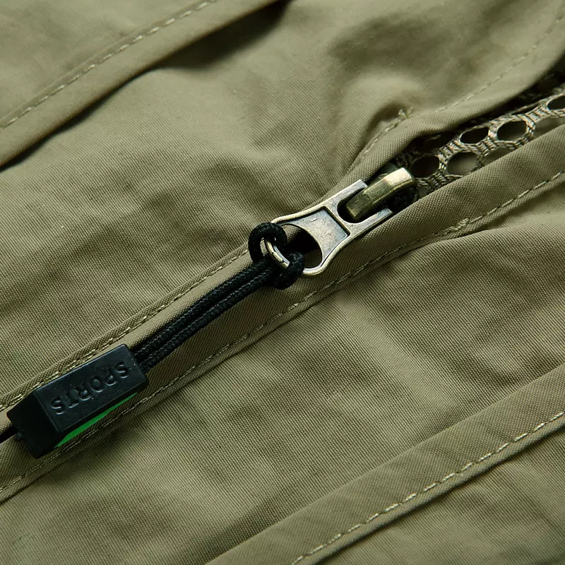 Importé - Gilet en Polyester pour Homme Slim Multi-Poches Sans Manches