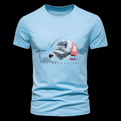 Importé - T-Shirt Col Rond Hommes Décontractés Manches Courtes En Coton