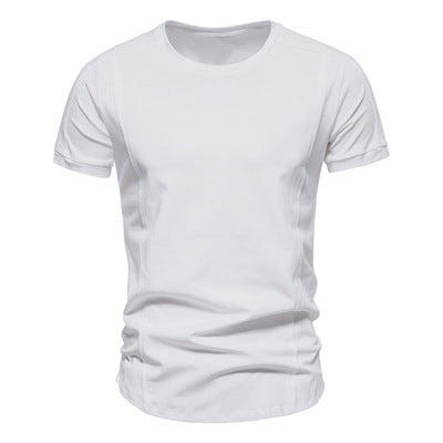 Importé - T-Shirt Hommes Décontractés Col Rond Manches Courtes Style Américain