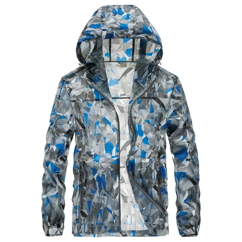 Importé - Pull Sport Homme Protection Solaire Ultra-Mince En Soie A Capuche