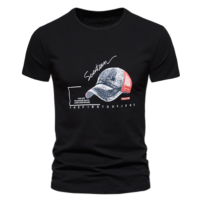 Importé - T-Shirt Col Rond Hommes Décontractés Manches Courtes En Coton