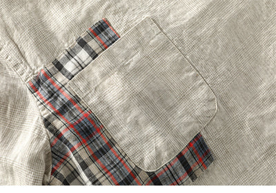 Importé - Chemise en Coton Lin Décontractée Homme Manches Courtes