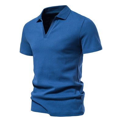 Importé - T-Shirt Polo Coton Hommes Décontractés Col V