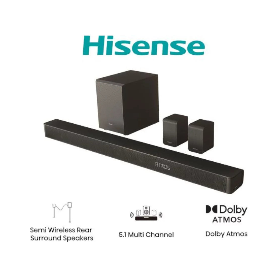 HISENSE BARRE DE SON 5.1CH SANS FIL DOLBY ATMOS 580W- AX5100Q