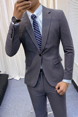 Importé - Ensemble Costume Slim Homme Style Britannique 2 Pièces à 1 Bouton