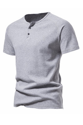 Importé - T-Shirt Hommes Décontractés Col V Manches Courtes Style Européen