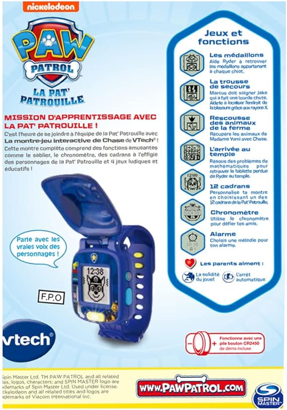 VTECH-PAT PATROUILLE LA MONTRE-JEU INTERACTIF+3ANS
