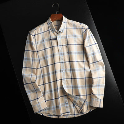 Importé - Chemise Coton Homme A Carreaux Manches Longues