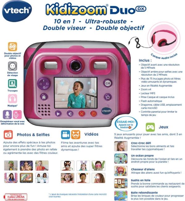 VTECH-KIDIZOOM DUO DX 10EN1-ROSE+3ANS
