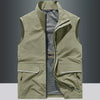 Importé - Chemise Pull Homme Style Gilet Multi-Poches Sans Manches
