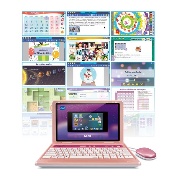 VTECH-GENIO MON PREMIER VRAI ORDI-50 ACTIVITES-ROSE