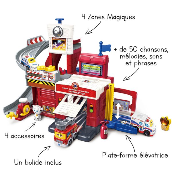 VTECH-TUT TUT BOLIDES-SERIE PRO SUPER CASERNE DE POMPIERS
