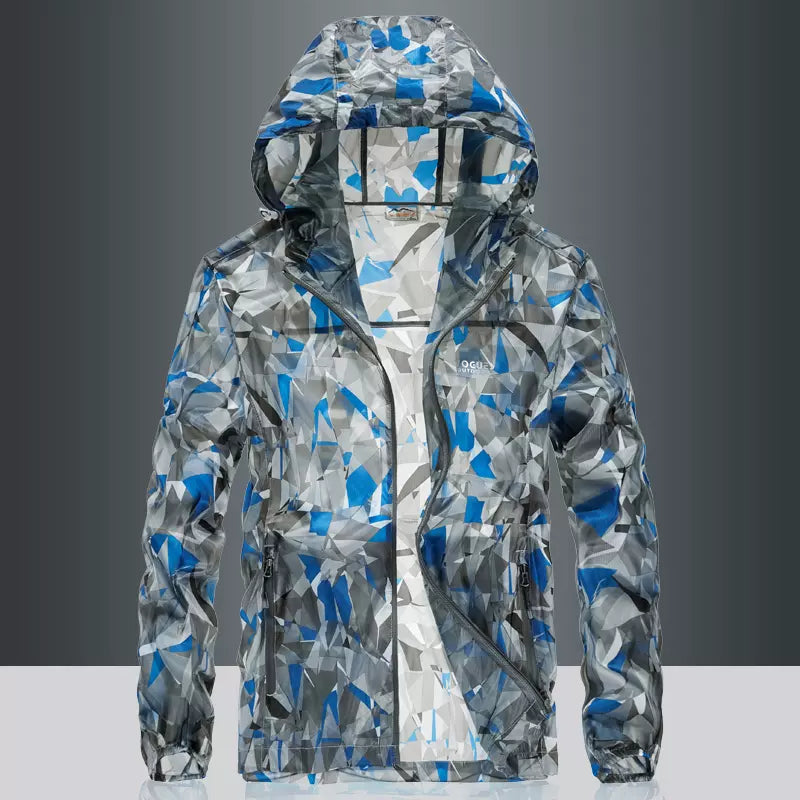 Importé - Pull Sport Homme Protection Solaire Ultra-Mince En Soie A Capuche