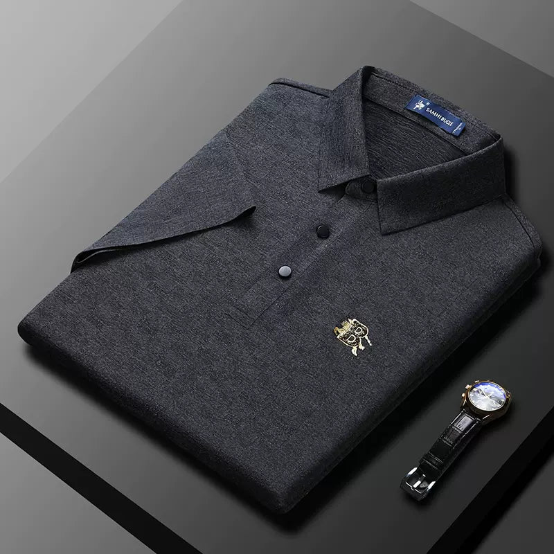 Importé - T-Shirt Polo Homme Slim Décontracté Manches courtes En Soie