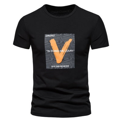 Importé - T-Shirt Hommes Décontractés Manches Courtes En Coton Elastique