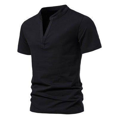 Importé - T-Shirt Sport Hommes Décontractés Col V Manches Courtes En Coton