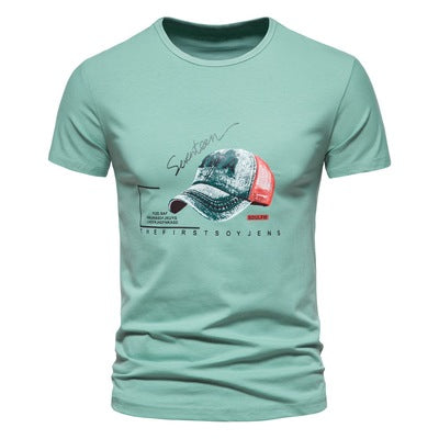 Importé - T-Shirt Col Rond Hommes Décontractés Manches Courtes En Coton