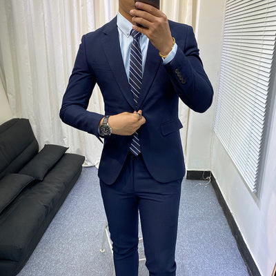 Importé - Ensemble Costume Slim Homme Style Britannique 2 Pièces à 1 Bouton