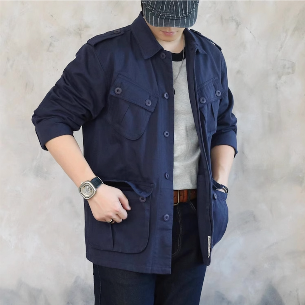 Importé - Chemise Jacket Coton Lourd Homme Manche Longue