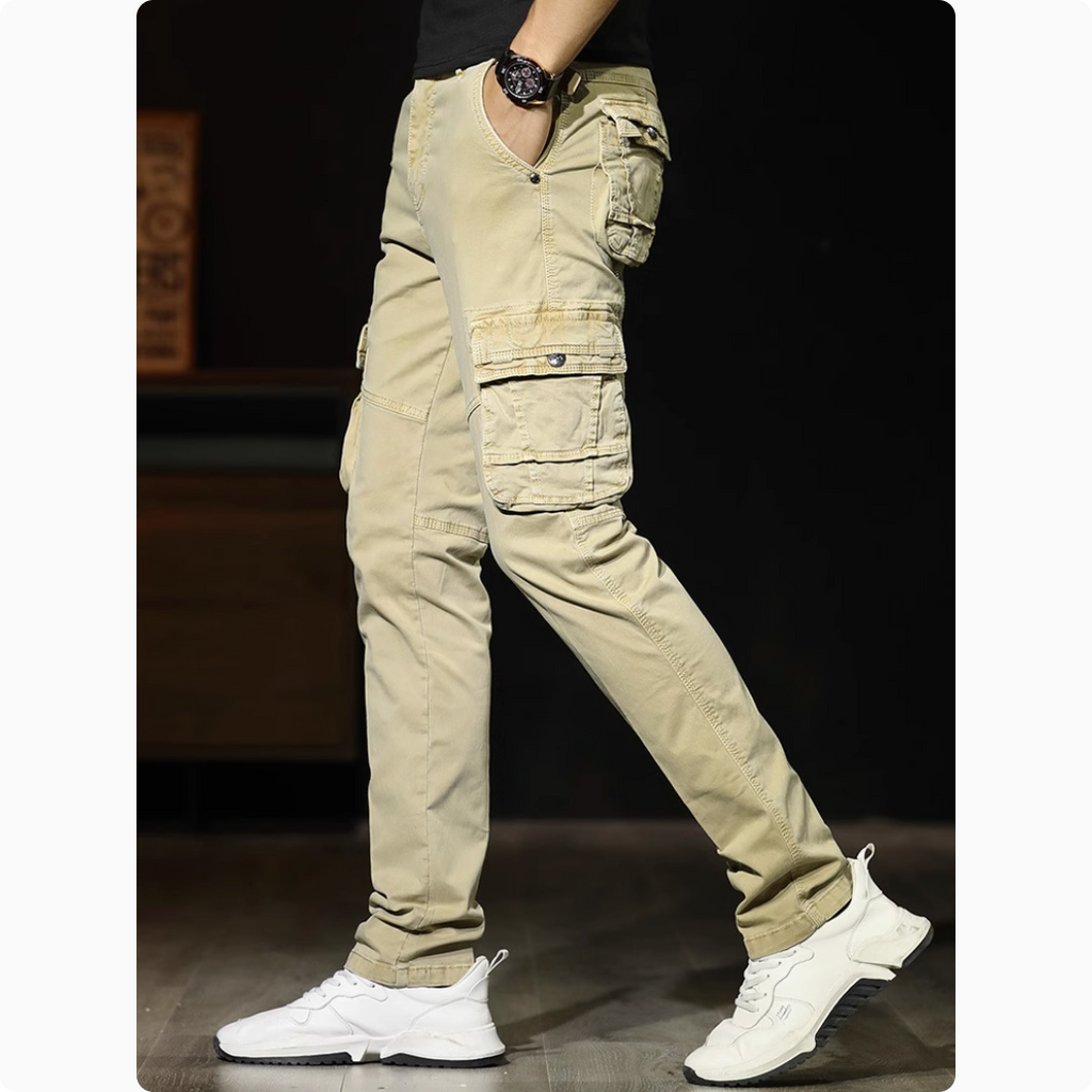 Importé - Pantalon Cargo Homme Pur Coton Slim Décontracté
