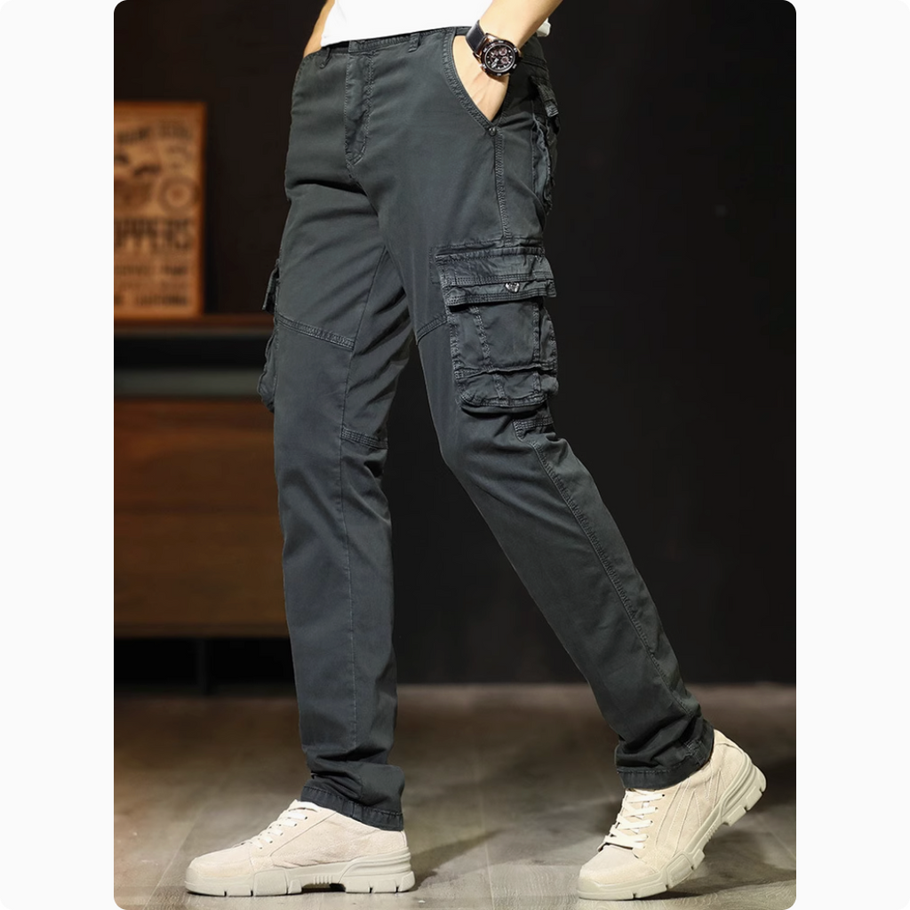 Importé - Pantalon Cargo Homme Pur Coton Slim Décontracté