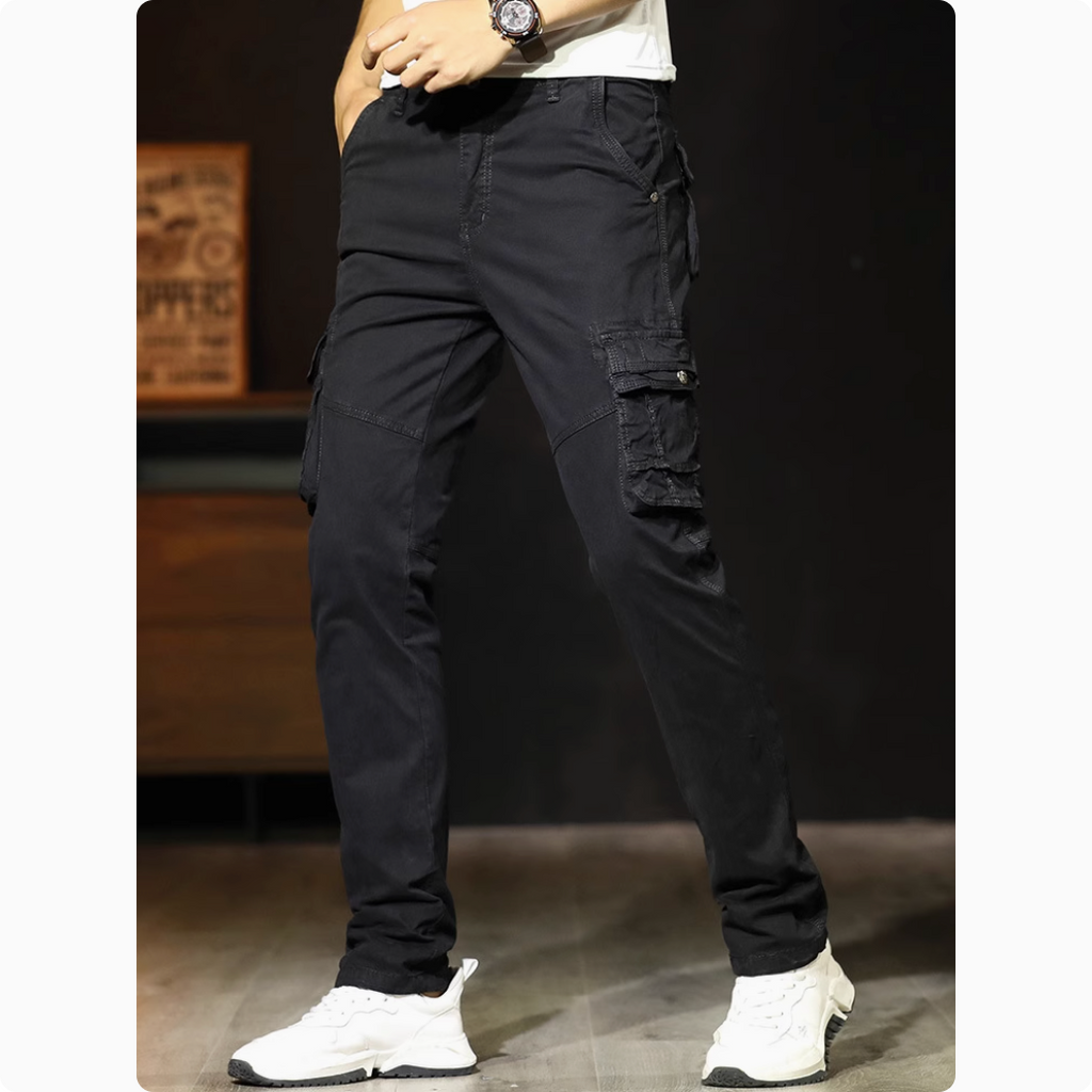 Importé - Pantalon Cargo Homme Pur Coton Slim Décontracté