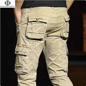 Importé - Pantalon Cargo Homme Pur Coton Slim Décontracté