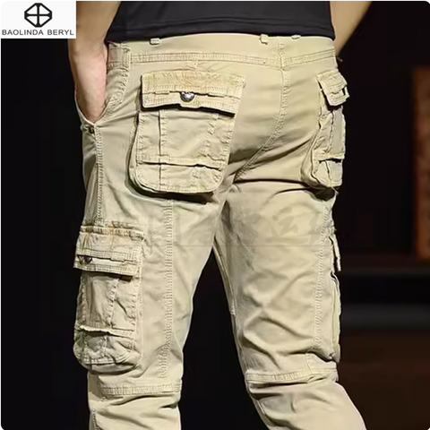 Importé - Pantalon Cargo Homme Pur Coton Slim Décontracté