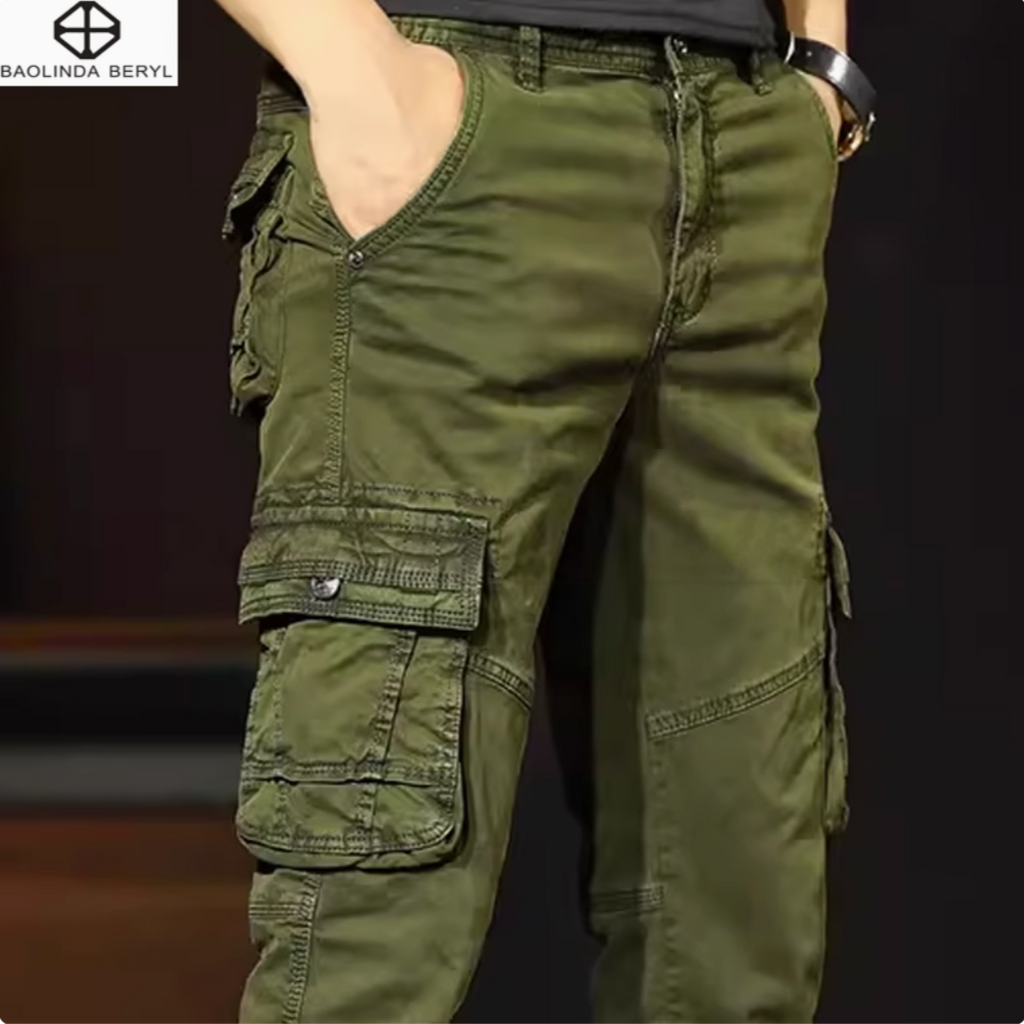 Importé - Pantalon Cargo Homme Pur Coton Slim Décontracté